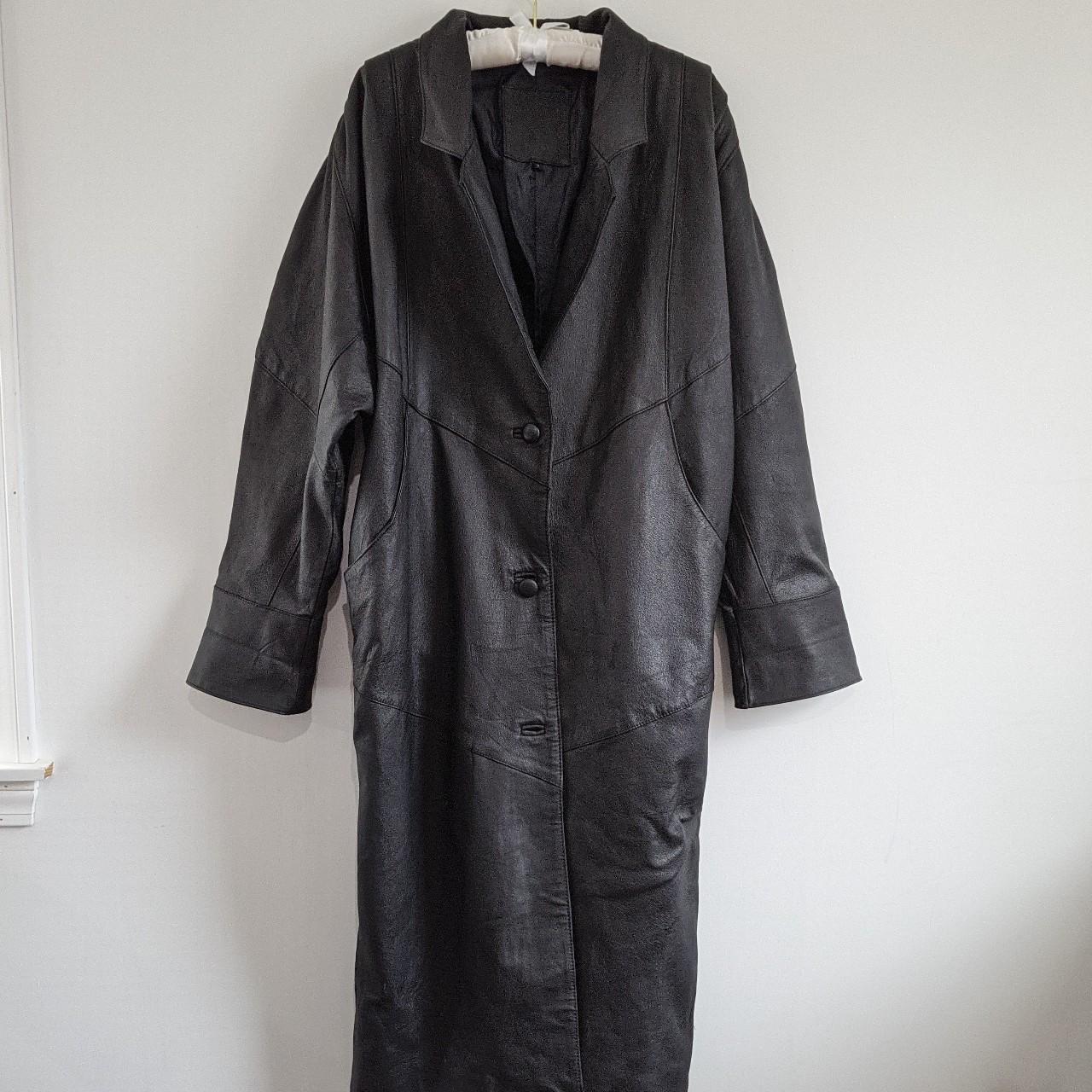 Black Leather Duster   Trench Coat. Make Me An - Depop