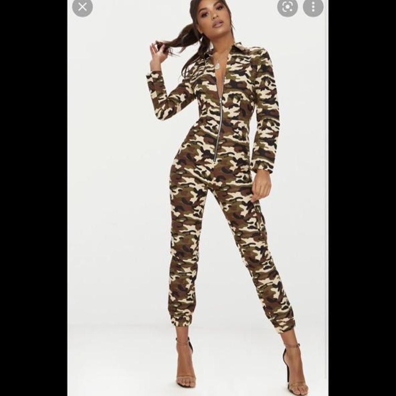 Camouflage jumpsuit pretty little thing, Halloween... Depop