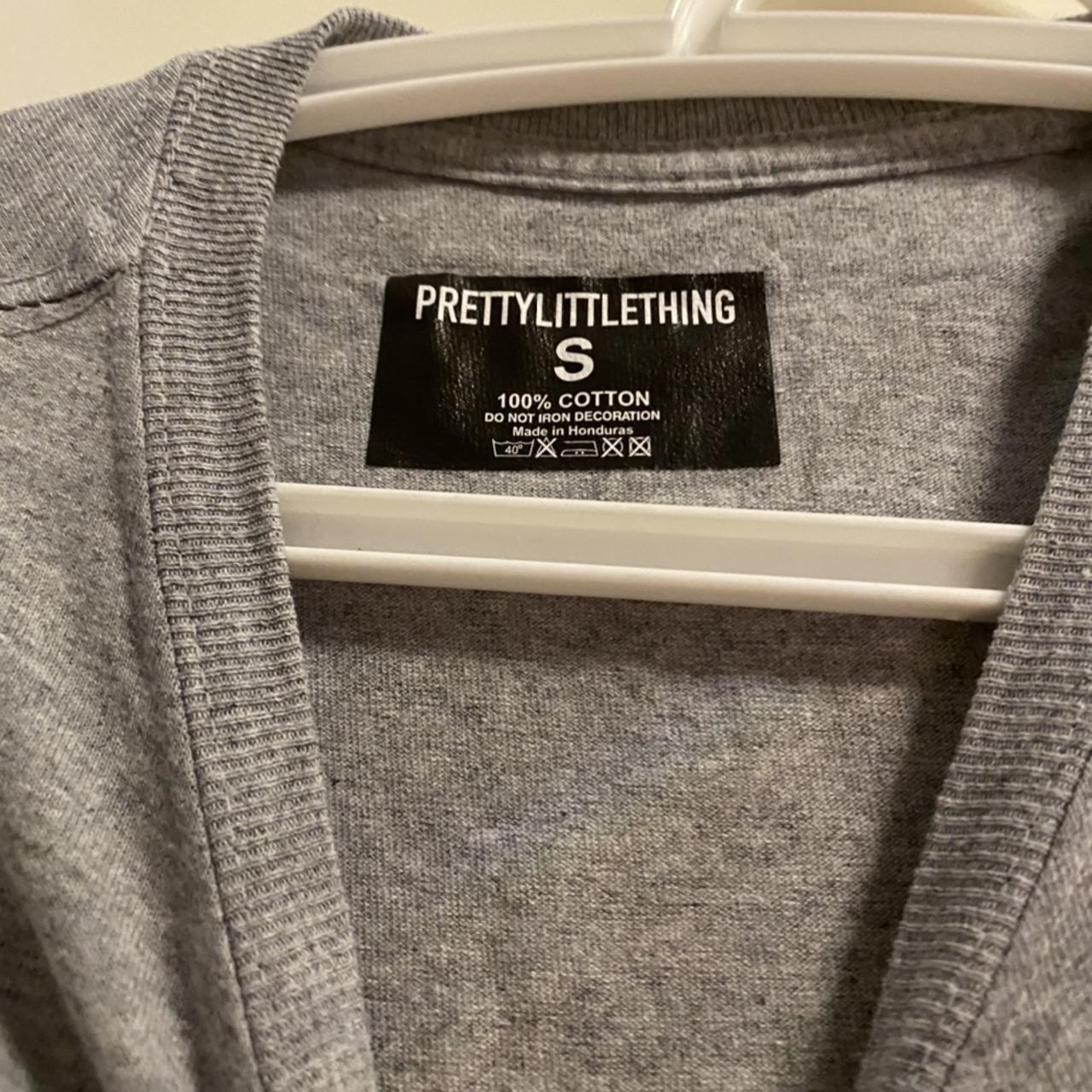 Pretty Little Thing Oversized Grey TShirt Size S,... Depop