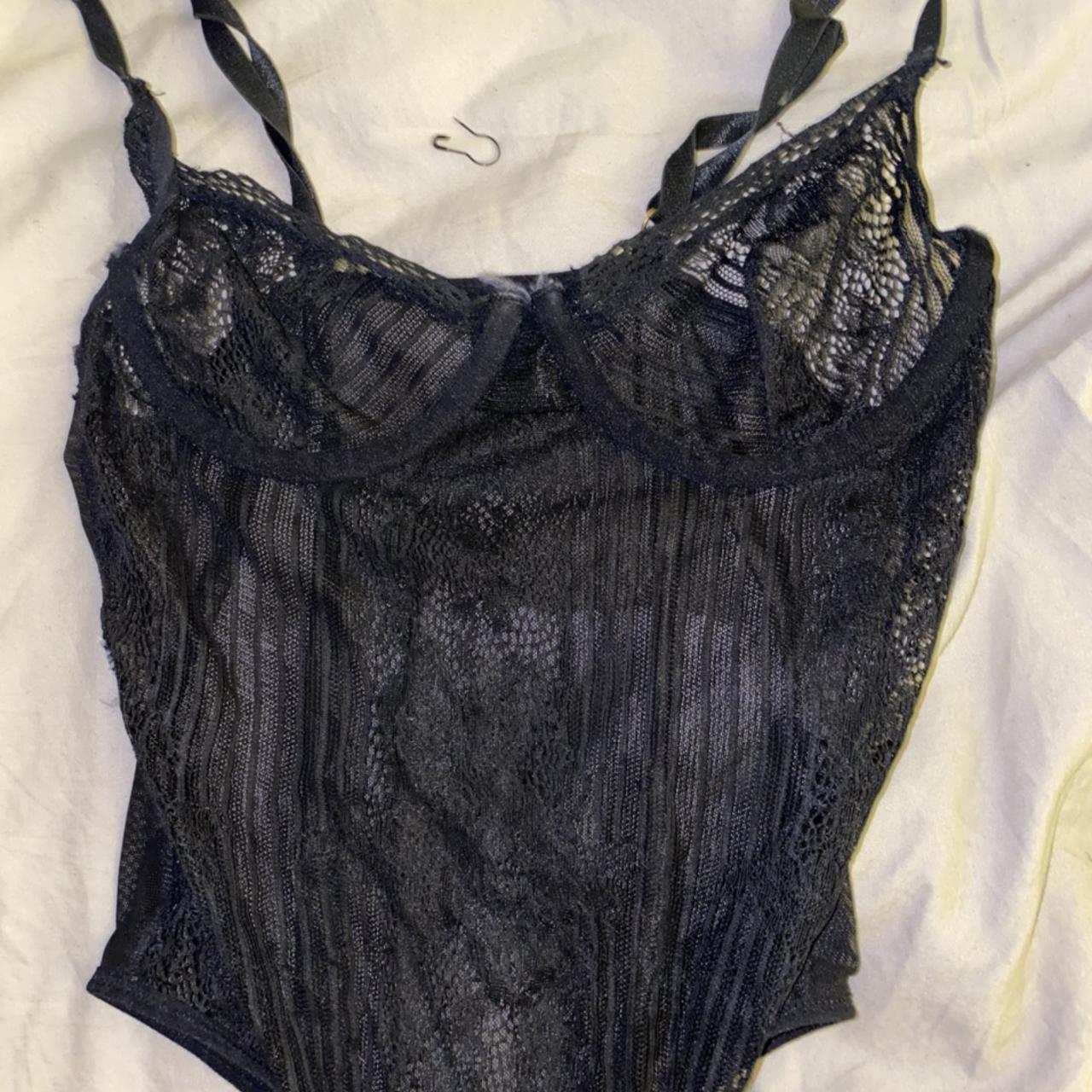 Black Lace Bodysuit used super cute goes with... Depop