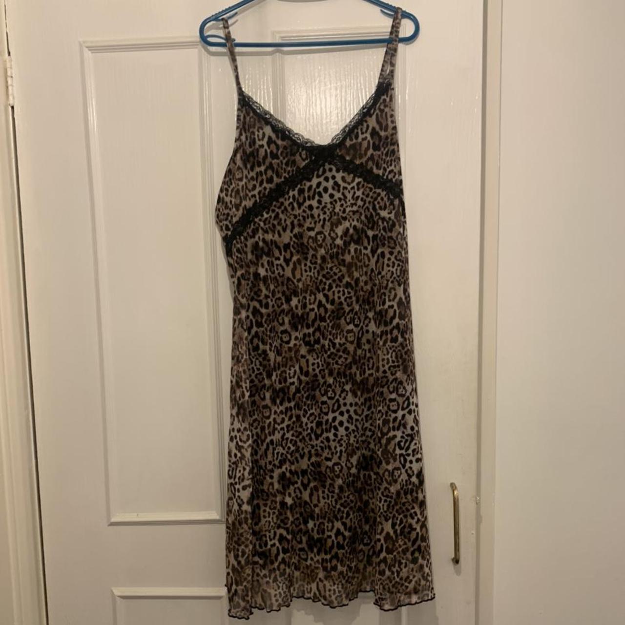 Leopard dress, mesh material with black lining.... - Depop