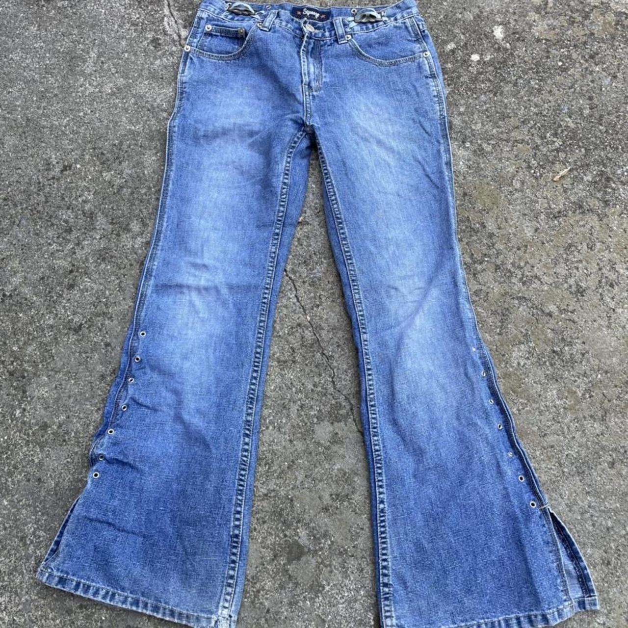 y2k-studded-mid-rise-jeans-measurements-in-pic-y2k-depop