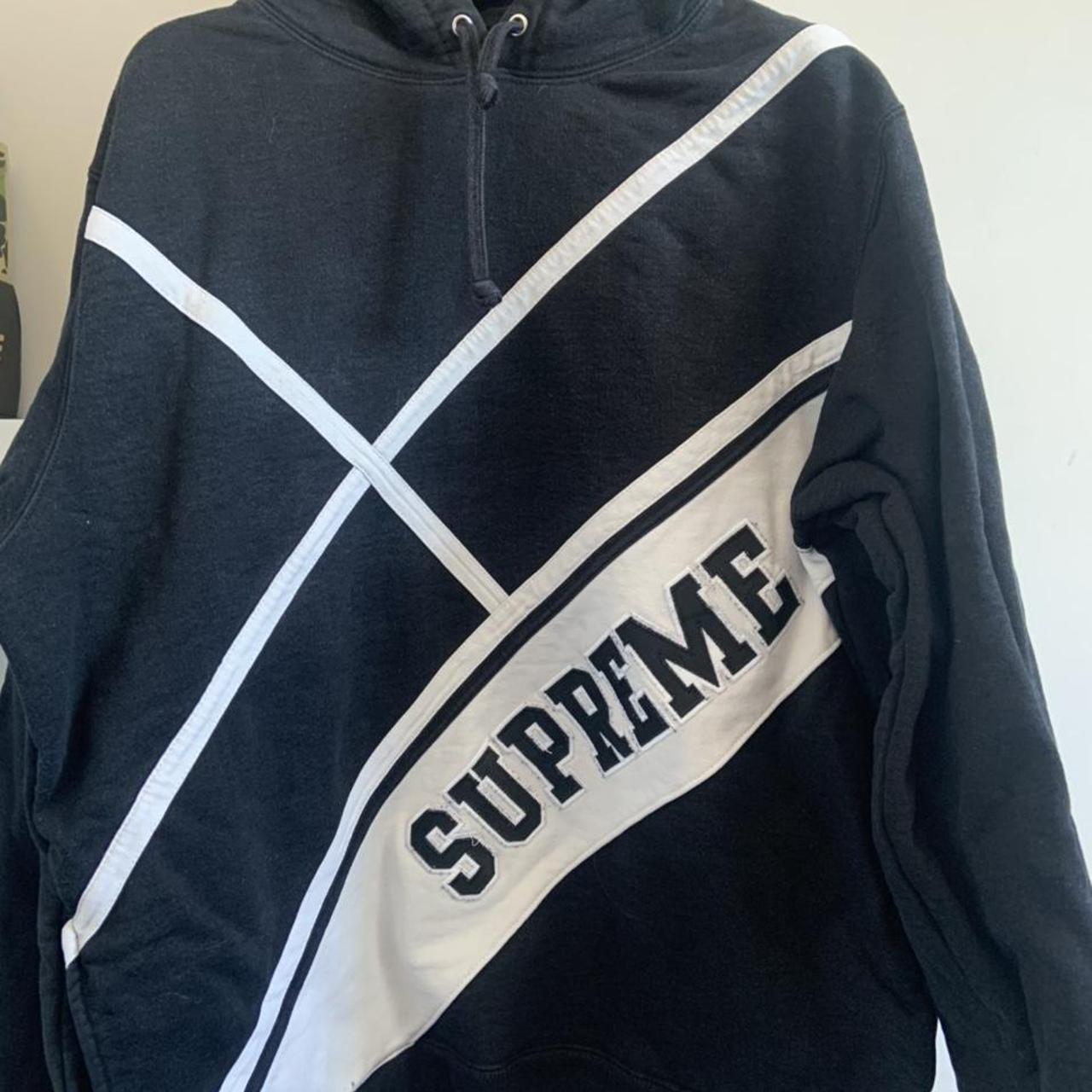 Supreme diagonal hooded sales sweatshirt