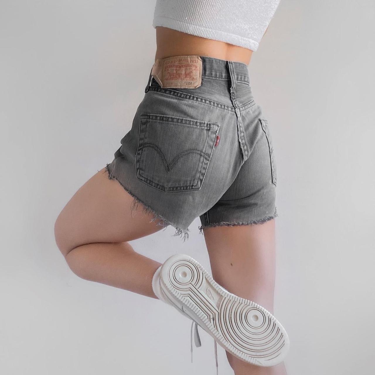 Levis Vintage Charcoal Black Distressed 501 Denim... Depop