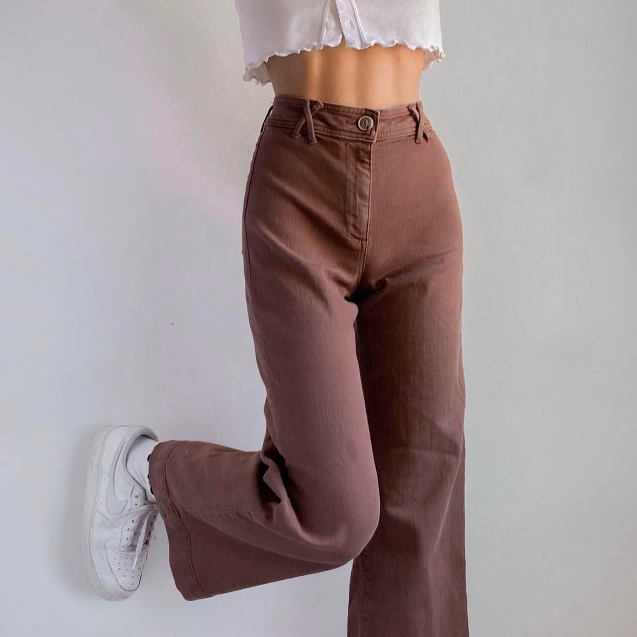 PAIGE - Brown Crop Flare Jeans Next day shipping... - Depop