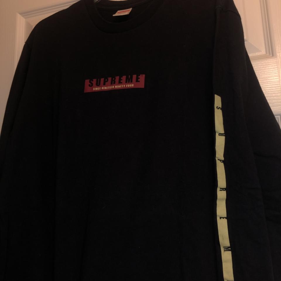 Supreme 1994 LS Navy Tee Fw18 , great condition... - Depop