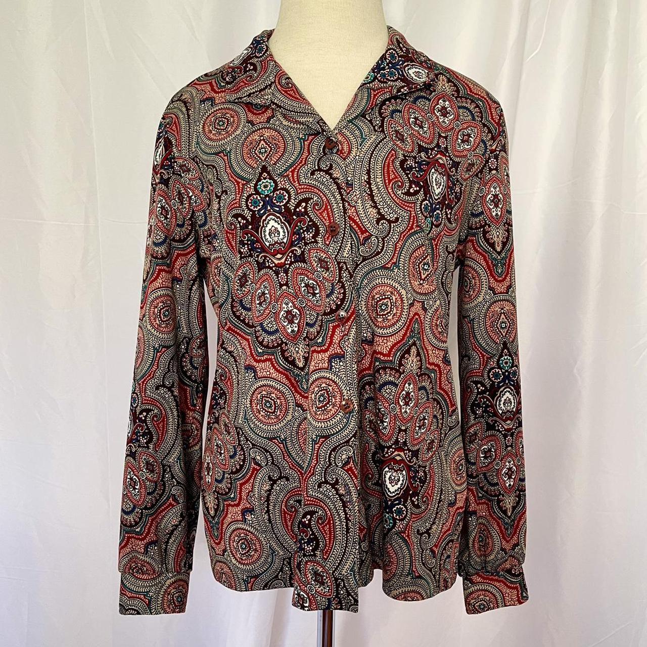 Vintage Paisley Button Down 🍄 this blouse is true... - Depop