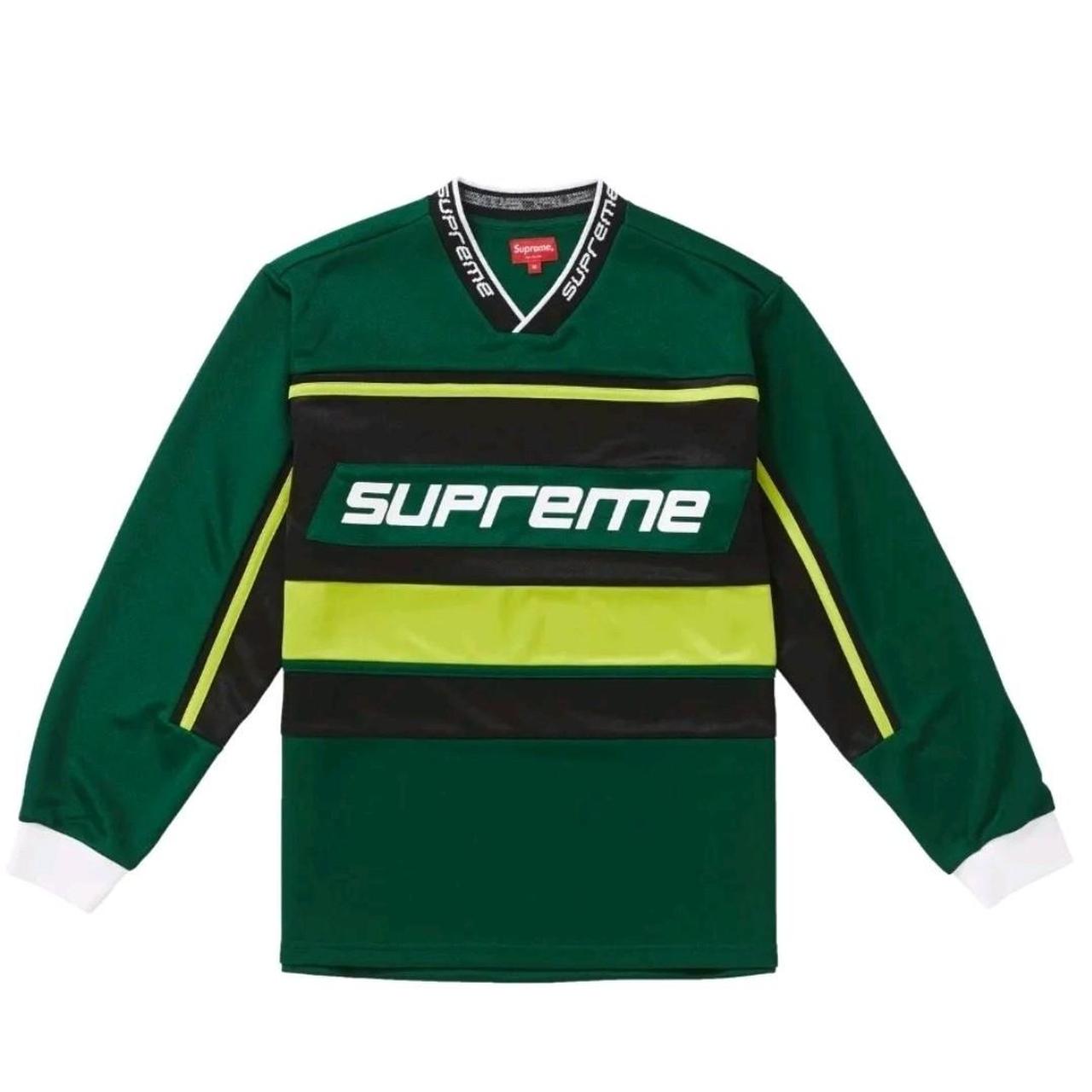 Supreme Warm Up Hockey Jersey Dark Green XL Extra... - Depop