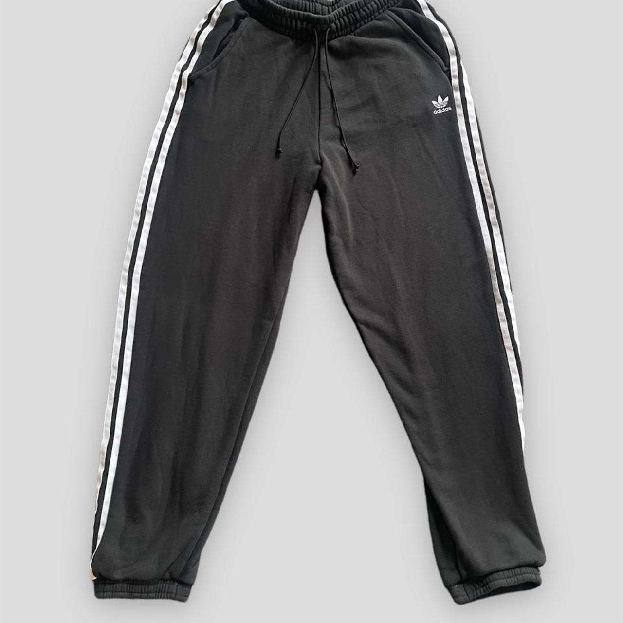 Womens Black adidas Sweatpants! Black with strips... Depop
