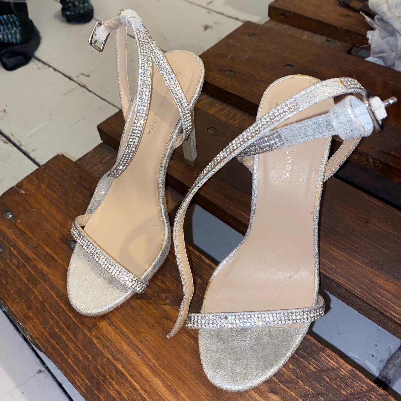 New look shimmery heels - Few diamontes missing -... - Depop