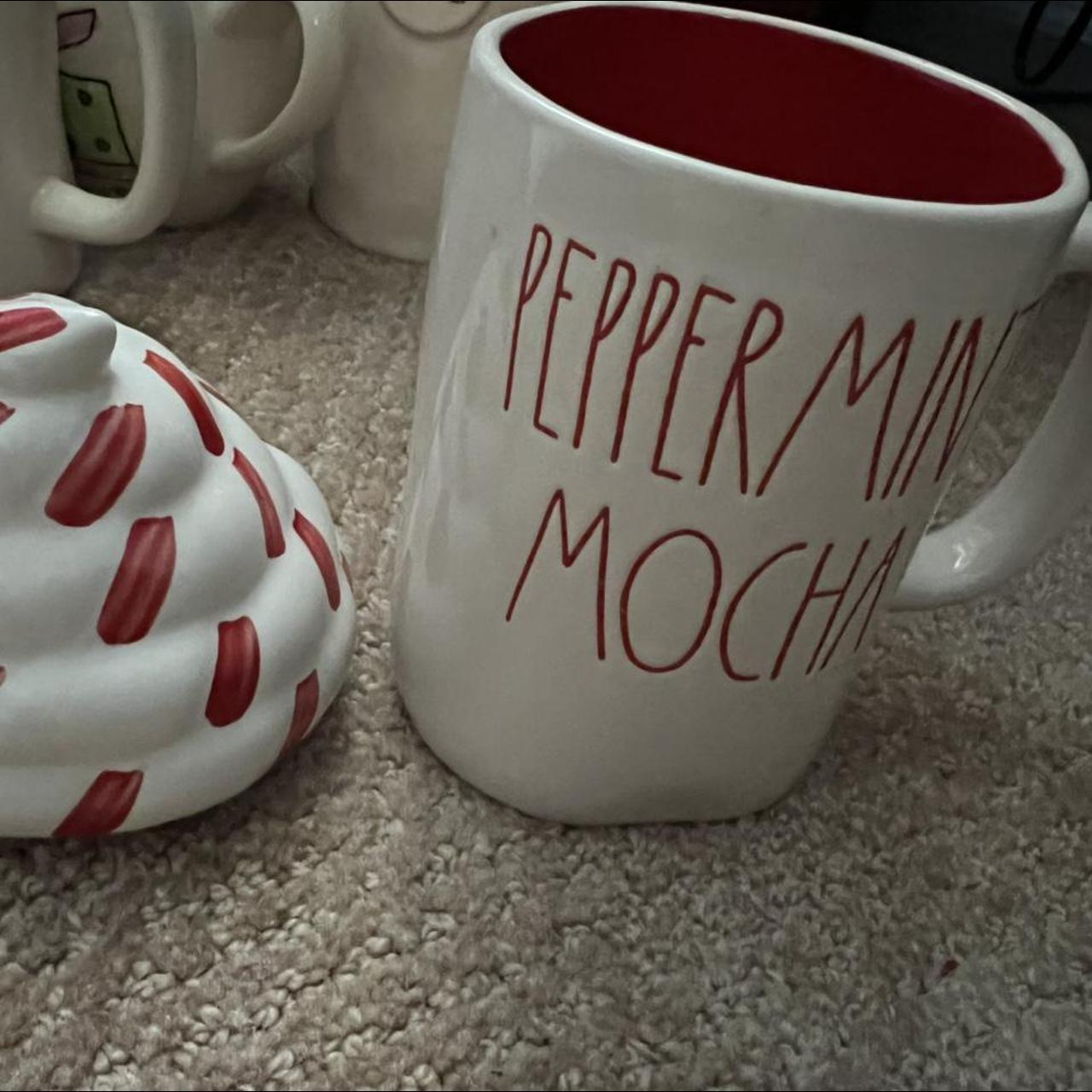 Rae buying Dunn PEPPERMINT MOCHA mug with topper