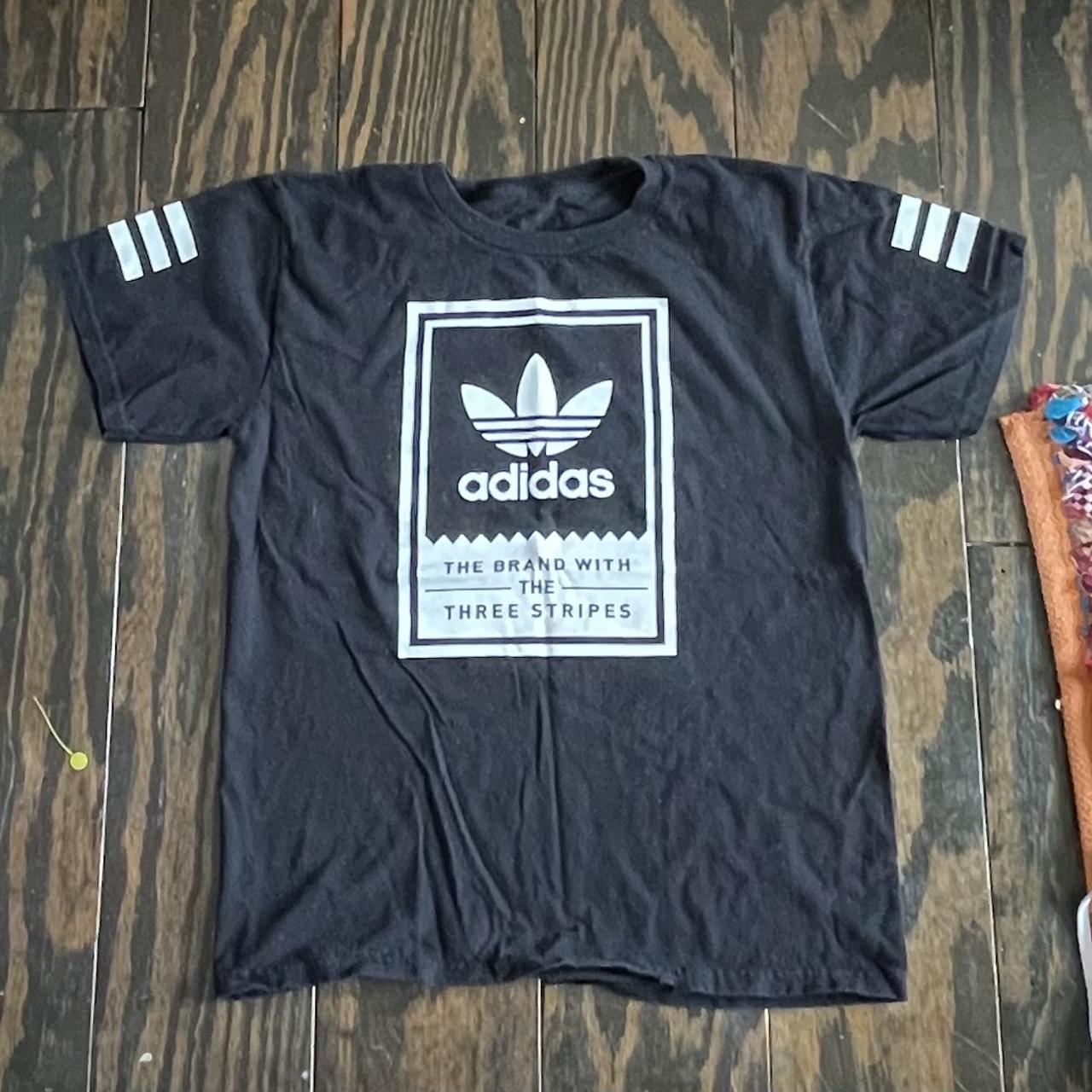 Adidas Men's Black and White T-shirt | Depop