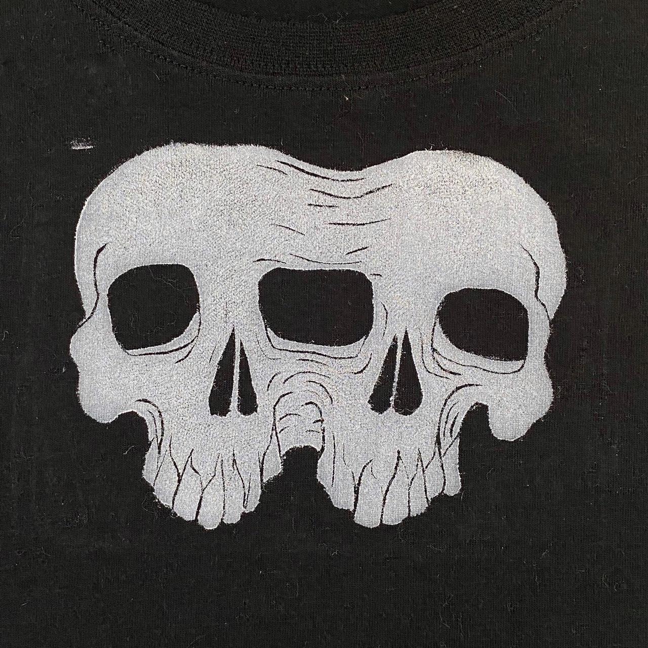 Custom Bicephalic Skull Oddity Hand Printed Graphic - Depop