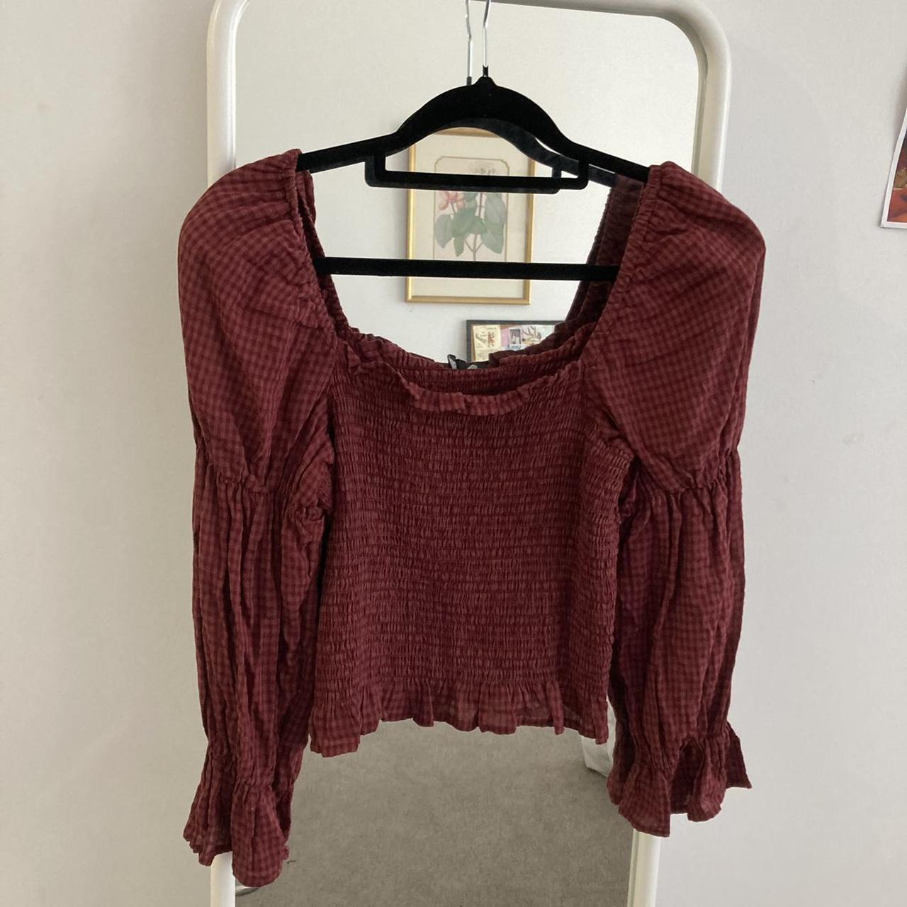 Cotton On Women's Burgundy Blouse | Depop