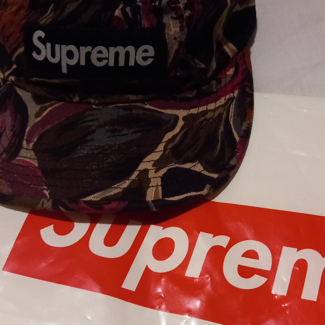 supreme painted floral camp cap