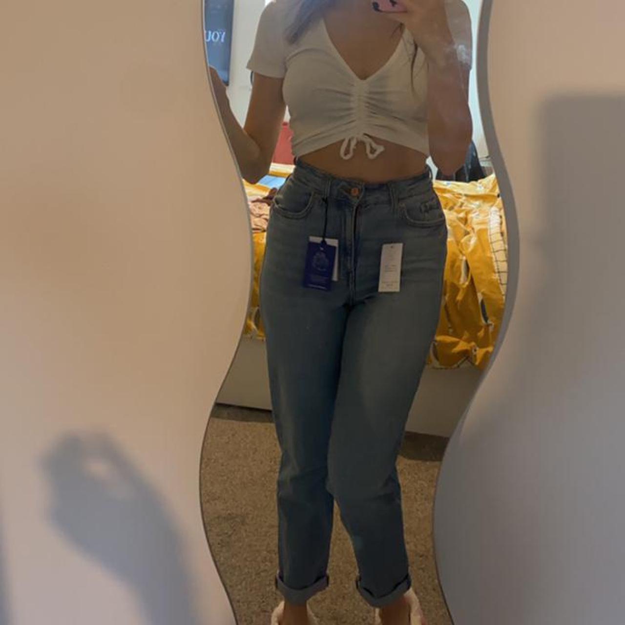 waist enhance tori mom jeans