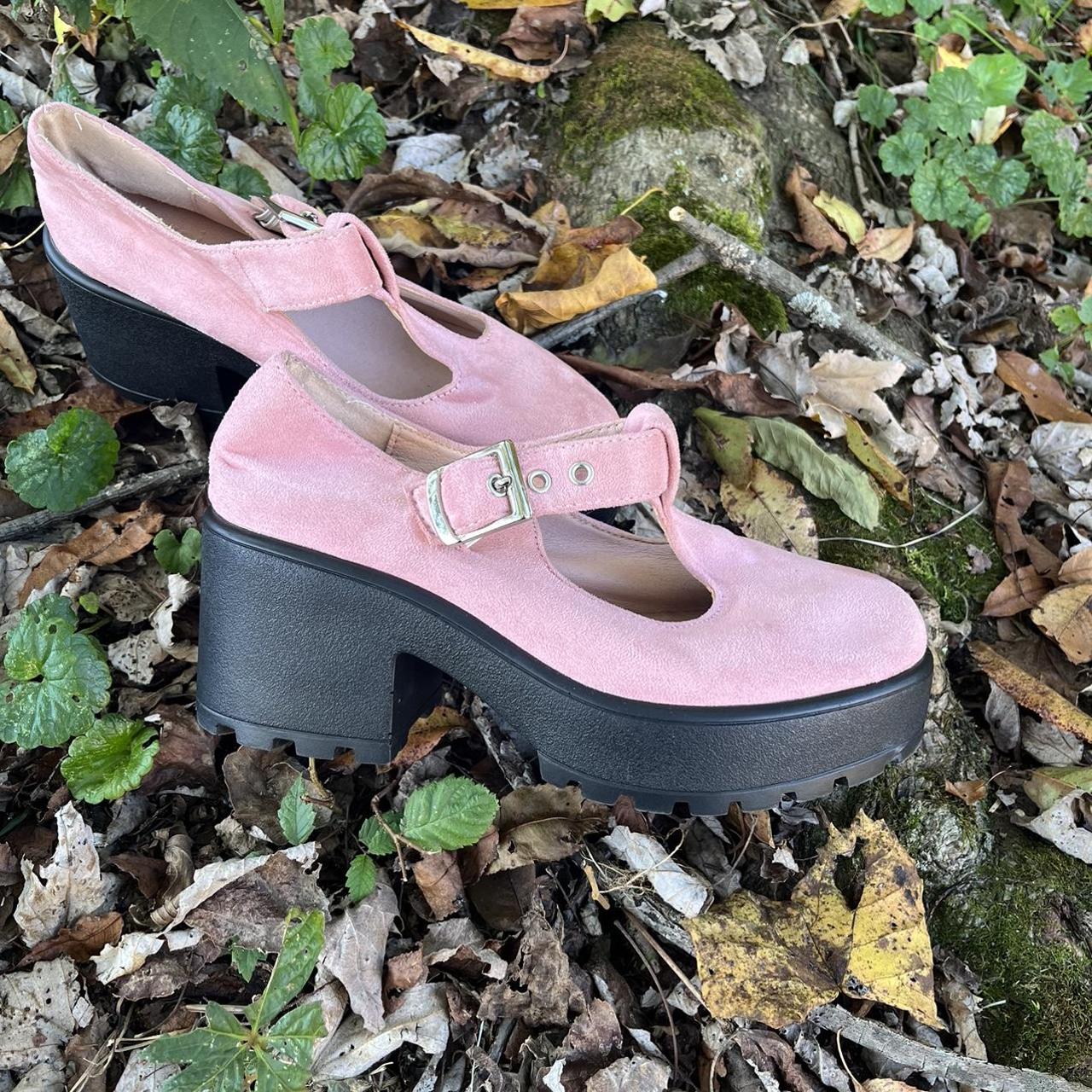 Pink Mary Janes These are the cutest chunky... Depop