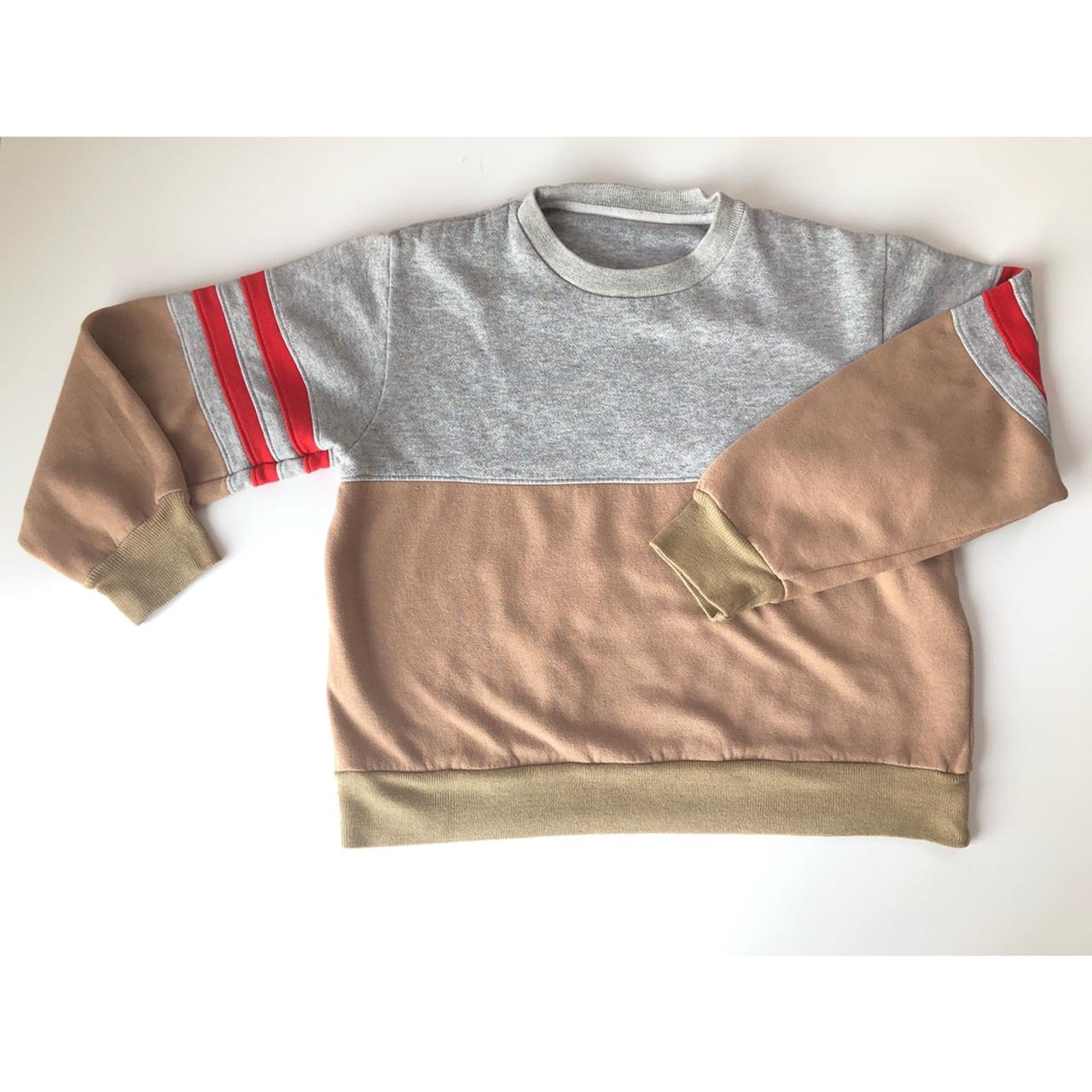 Men's Tan and Grey Sweatshirt