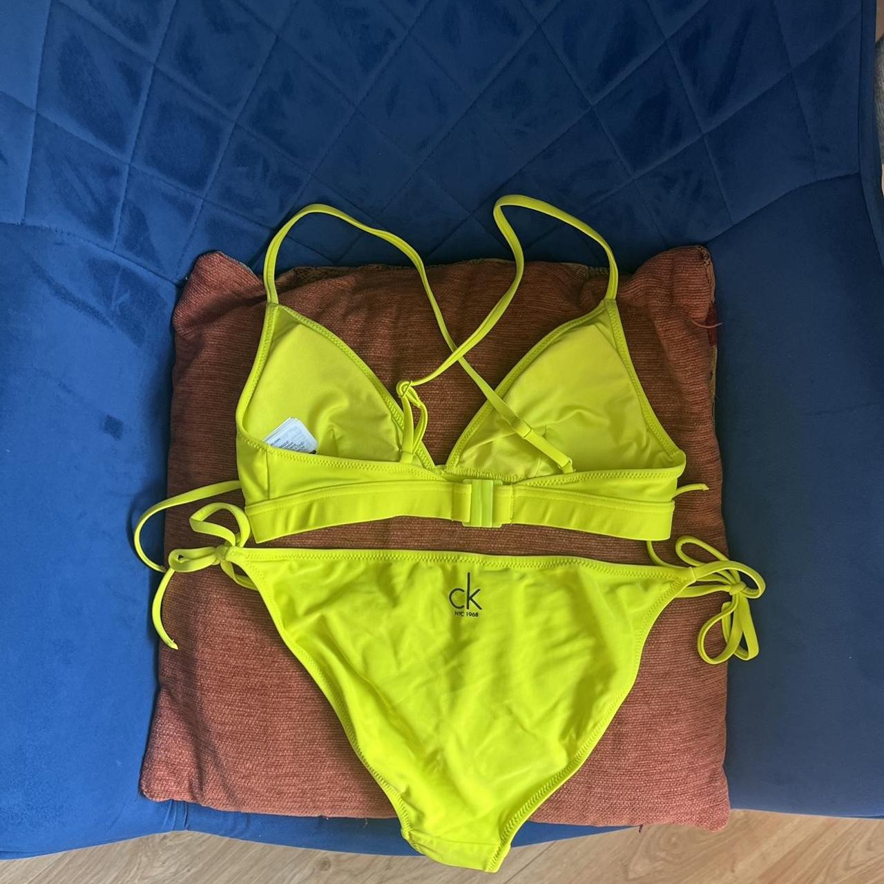 Calvin Klein Women's Yellow and Black Bikinis-and-tankini-sets | Depop