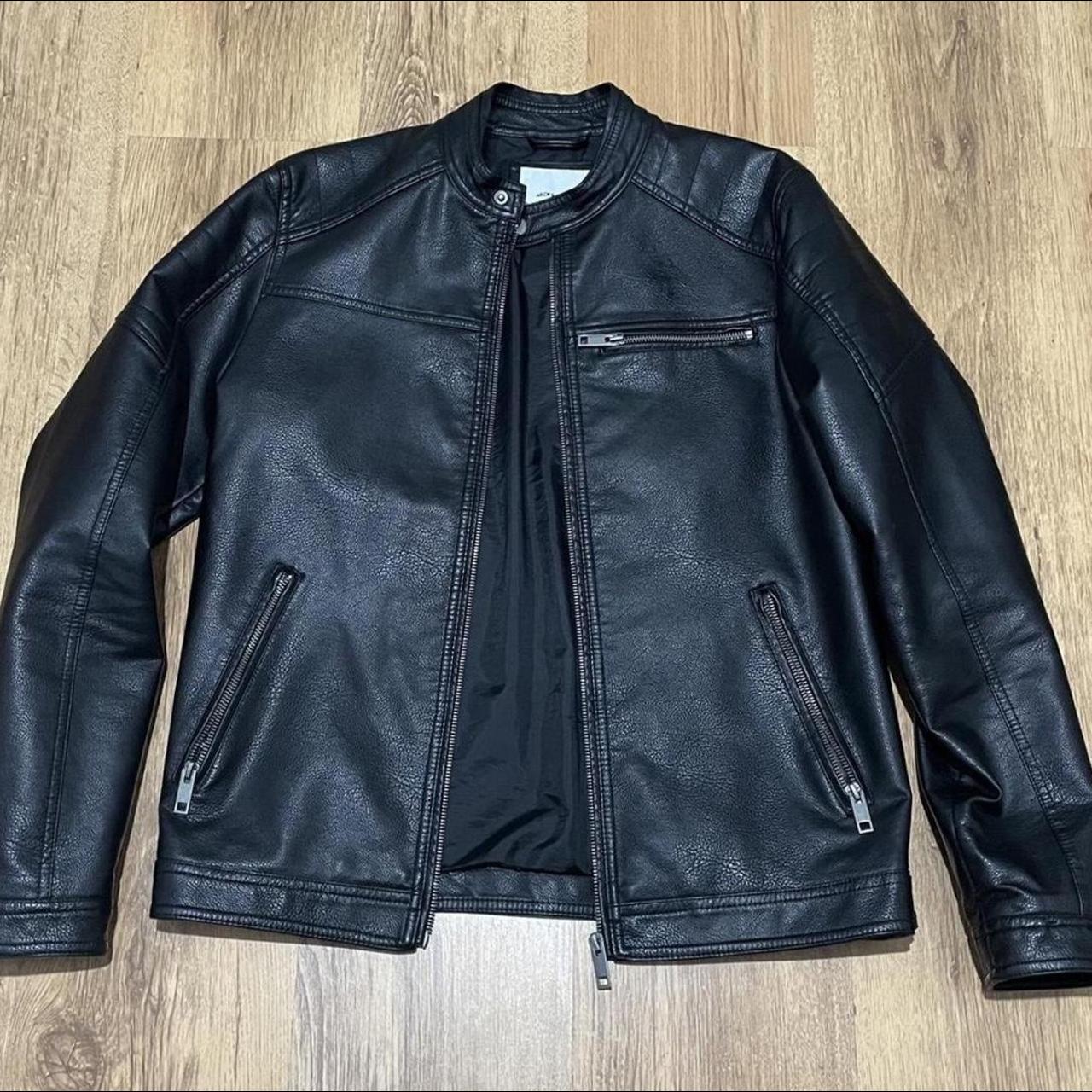 Jack & Jones Leather Jacket. Medium. Only Worn Once! - Depop