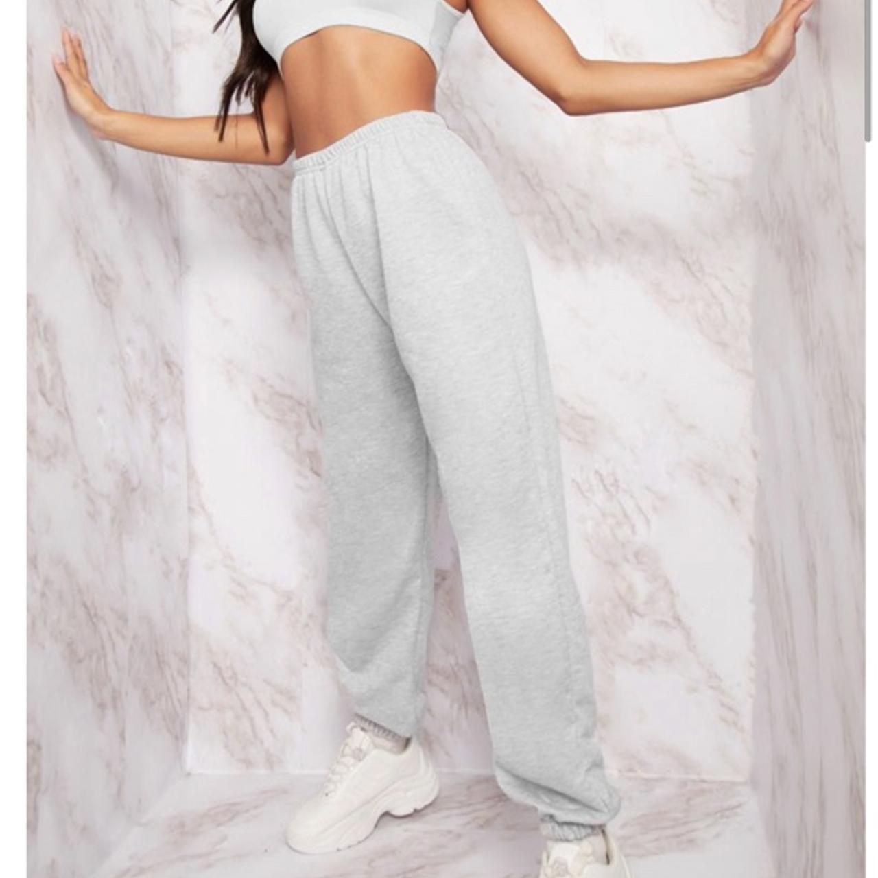 Grey Basic Cuffed Hem Joggers