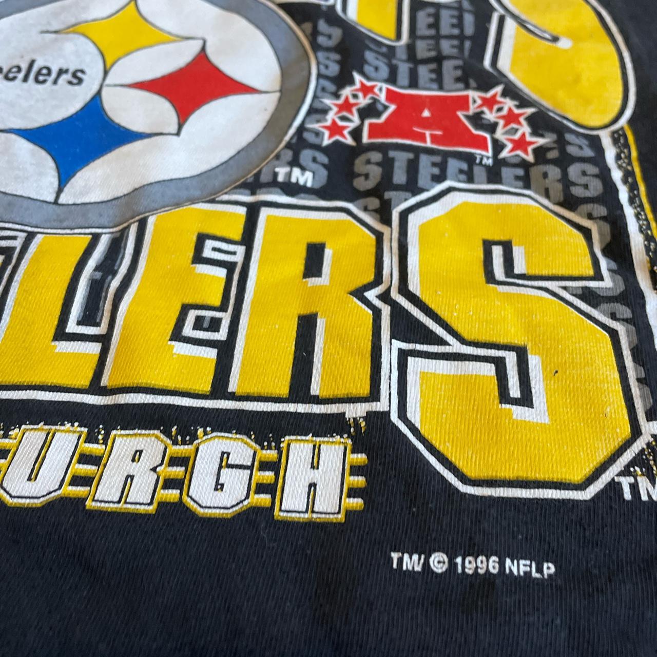 Large 1996 Pittsburgh Steelers Men's T Shirt Black Yellow 