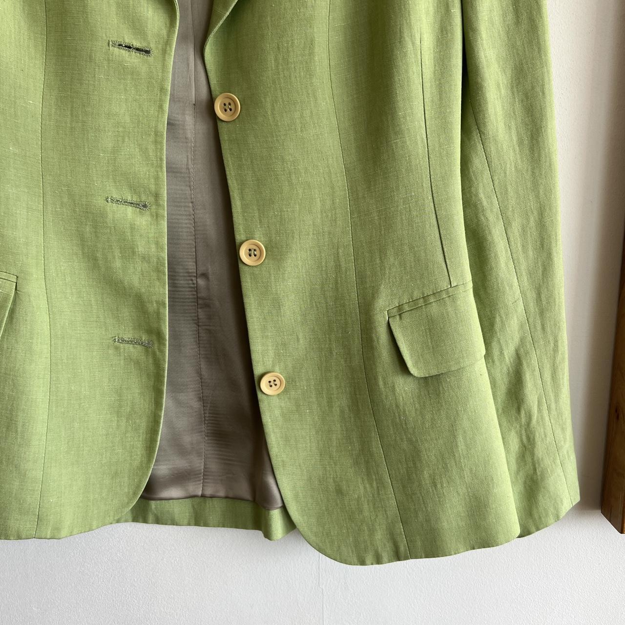 Jigsaw tailored linen light green jacket blazer UK... - Depop