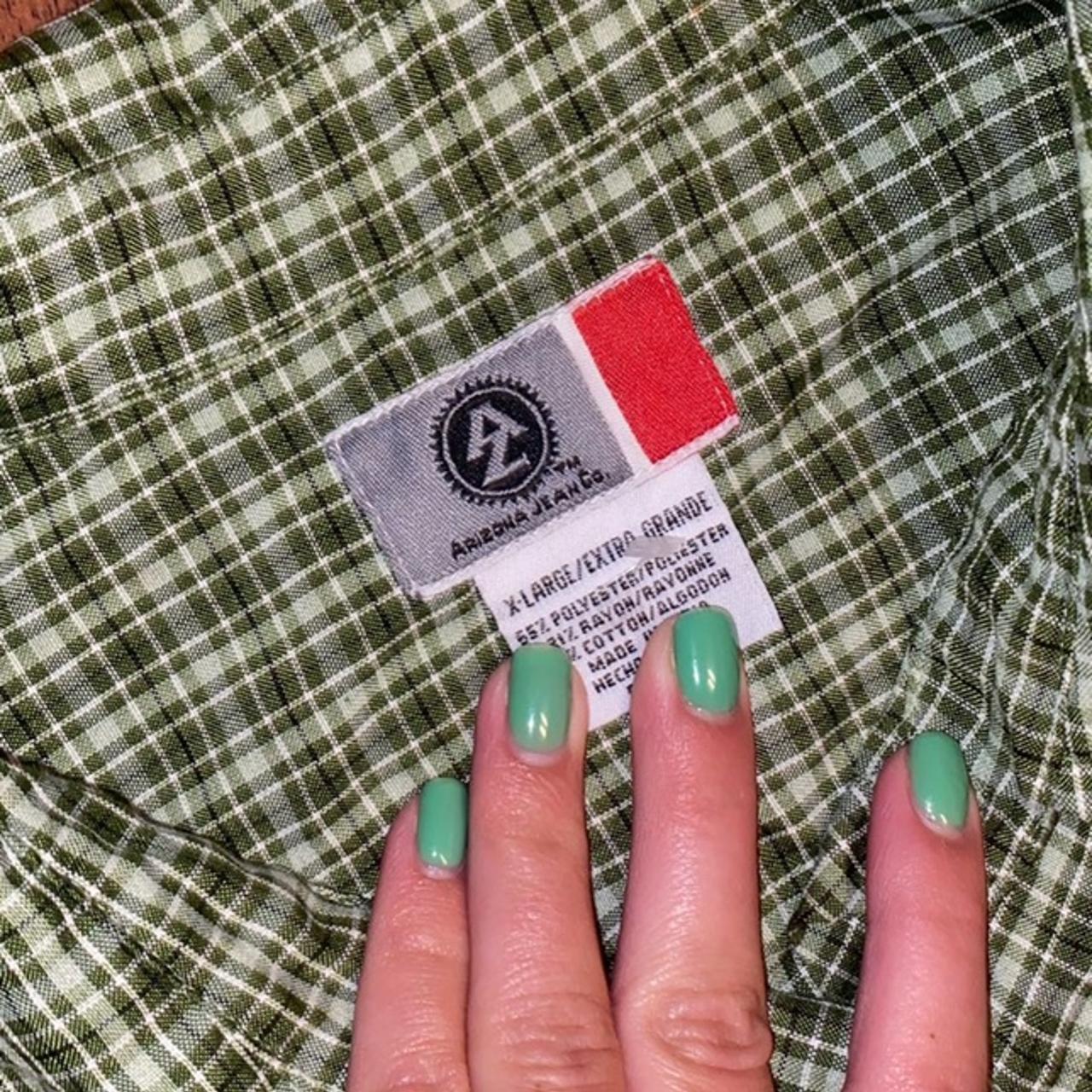 BRANDY MELVILLE DUPE cute button up green plaid... Depop