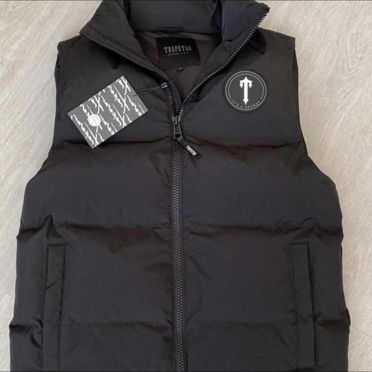 Trapstar Men's Black and White Gilet Depop