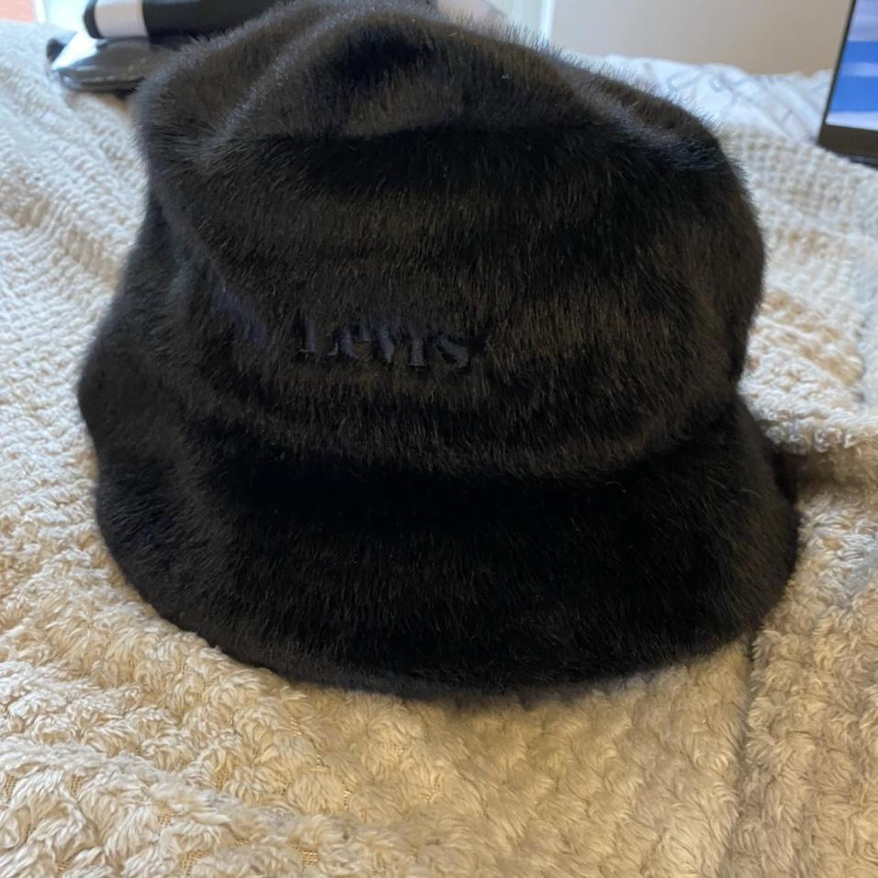 Levi’s black fluffy bucket hat size medium worn... Depop