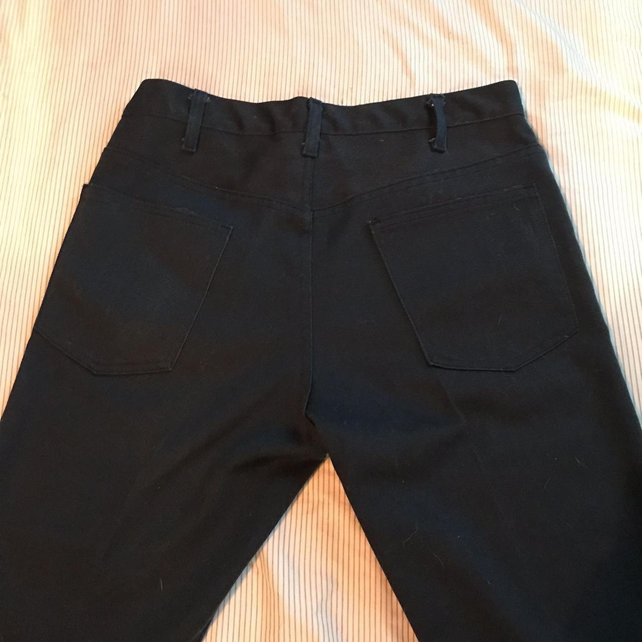 VINTAGE NAVY PANTS 70s straight leg casual navy... Depop
