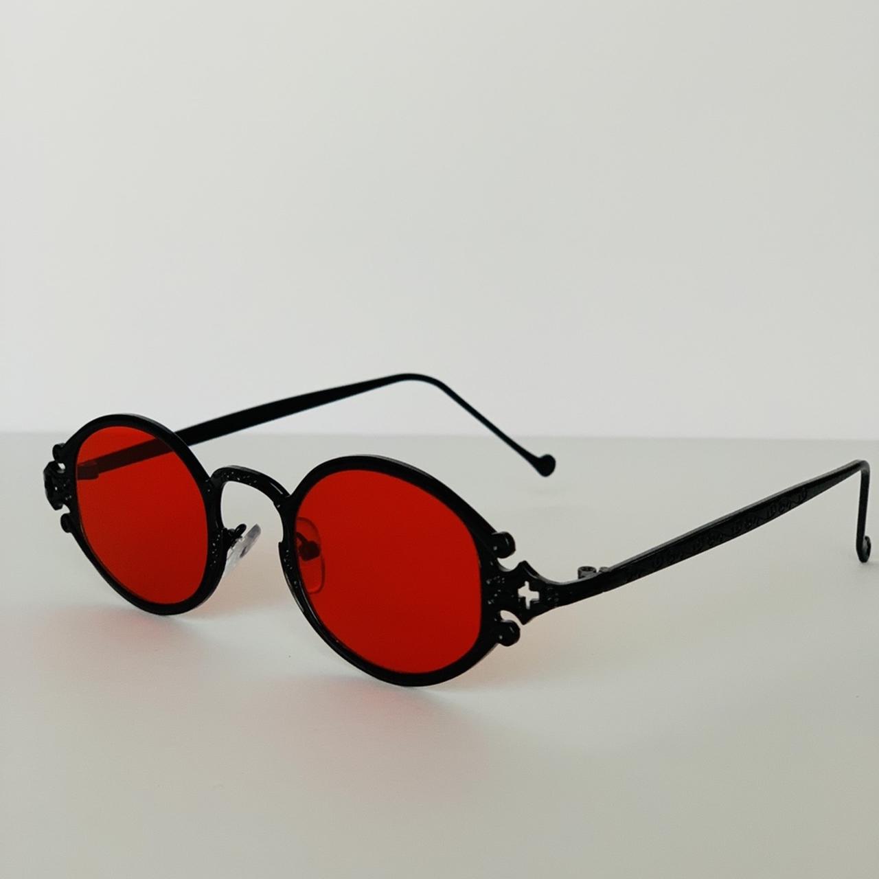 Heavy Duty Sunglasses One Of A Kind Black Frame Red Depop 