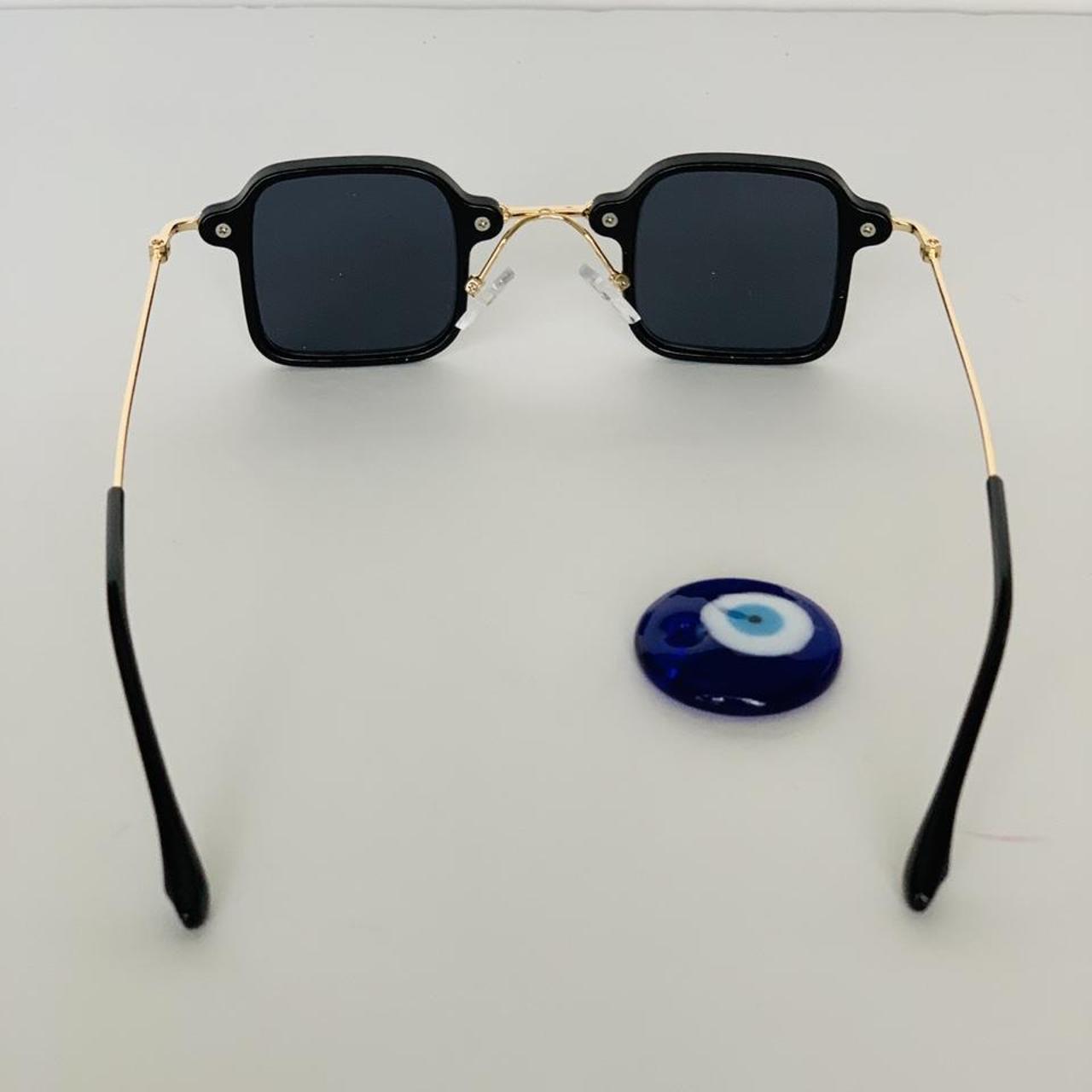 Retro Sunglasses • Blackgold Metal Frame • Black Depop 5791