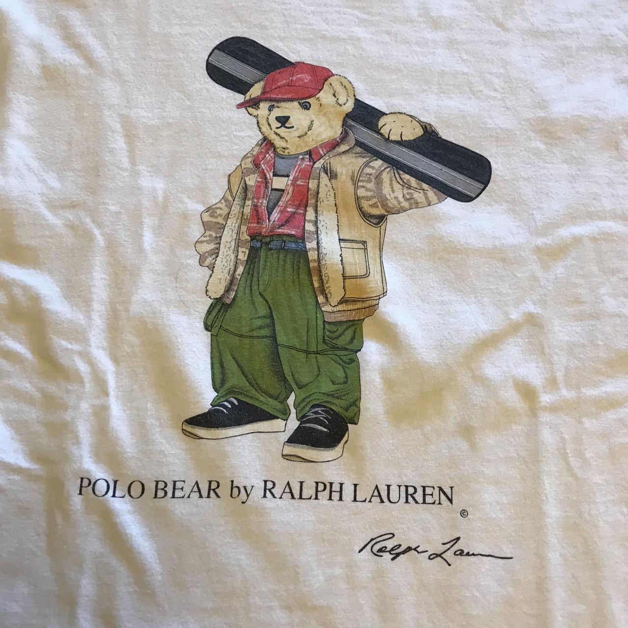 Vintage Polo Ralph Lauren Polo snowboard Bear T... - Depop