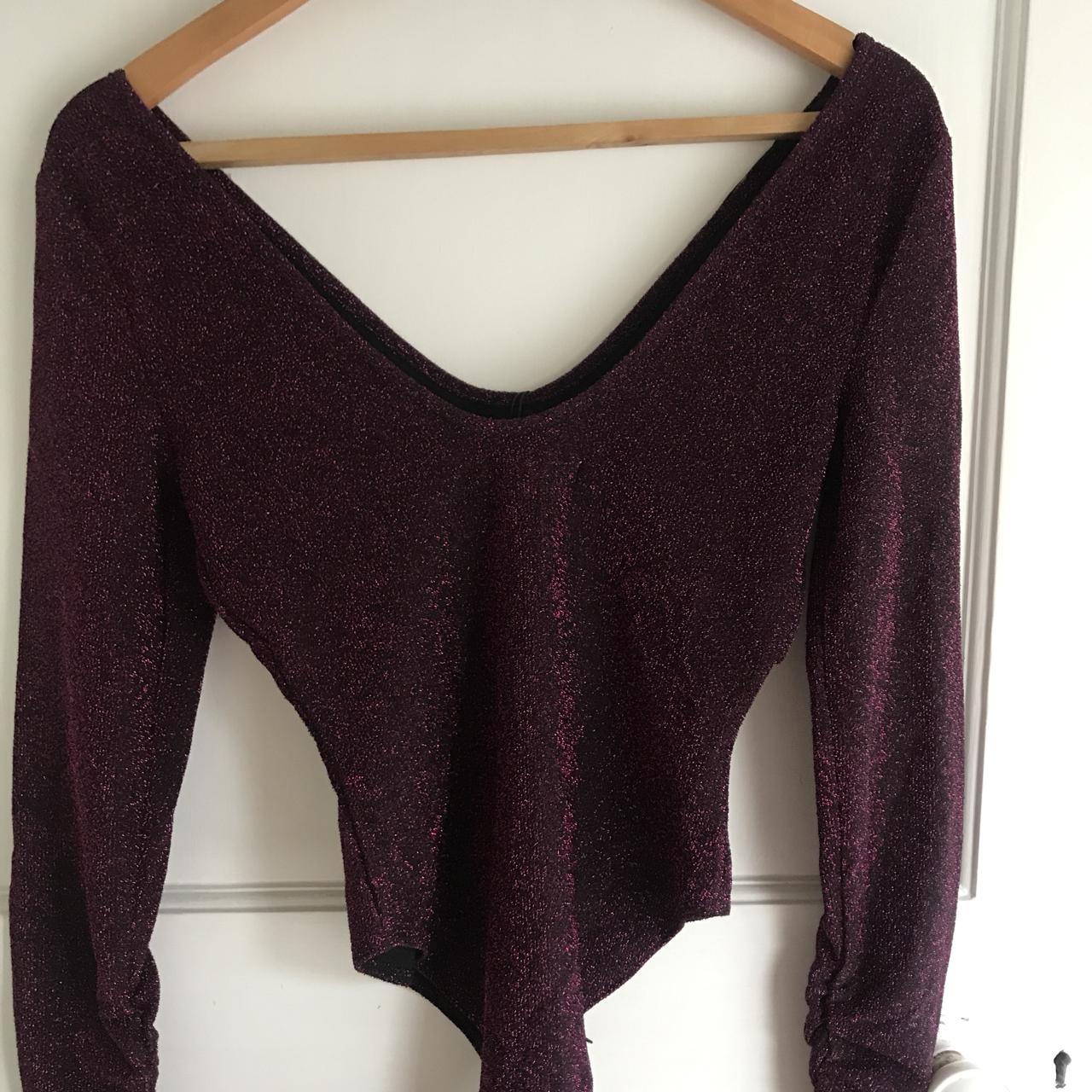 Zara pink/purple sparkly/glittery knitwear bodysuit