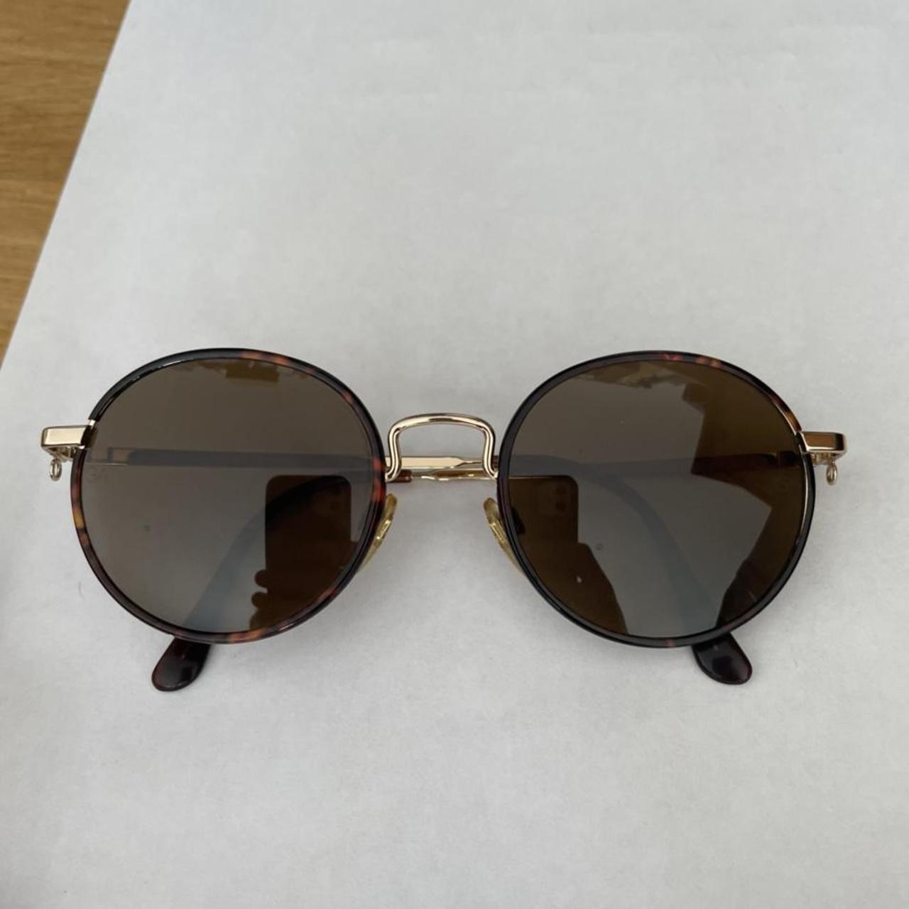 Giorgio Armani Men's Brown and Gold Sunglasses | Depop