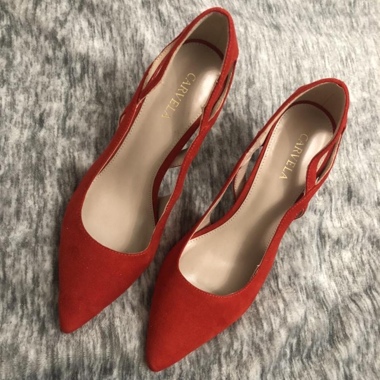Carvela red heels Only worn once for a couple of... - Depop