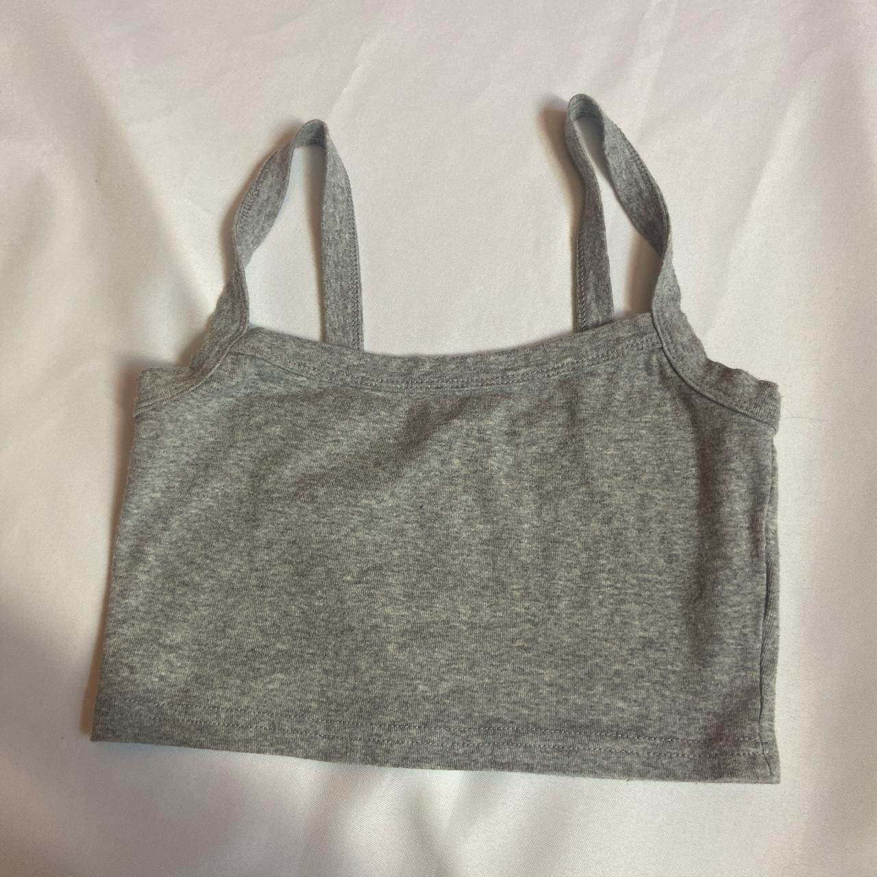 grey tank top crop Depop
