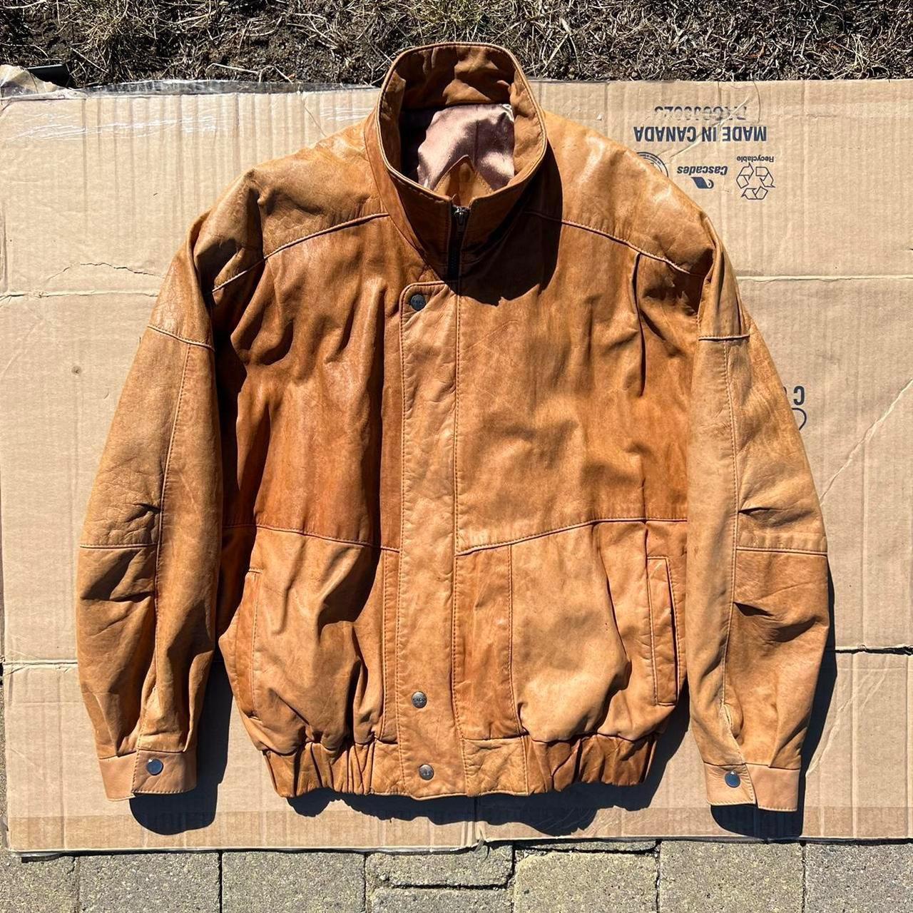 True vintage orange 2024 leather jacket