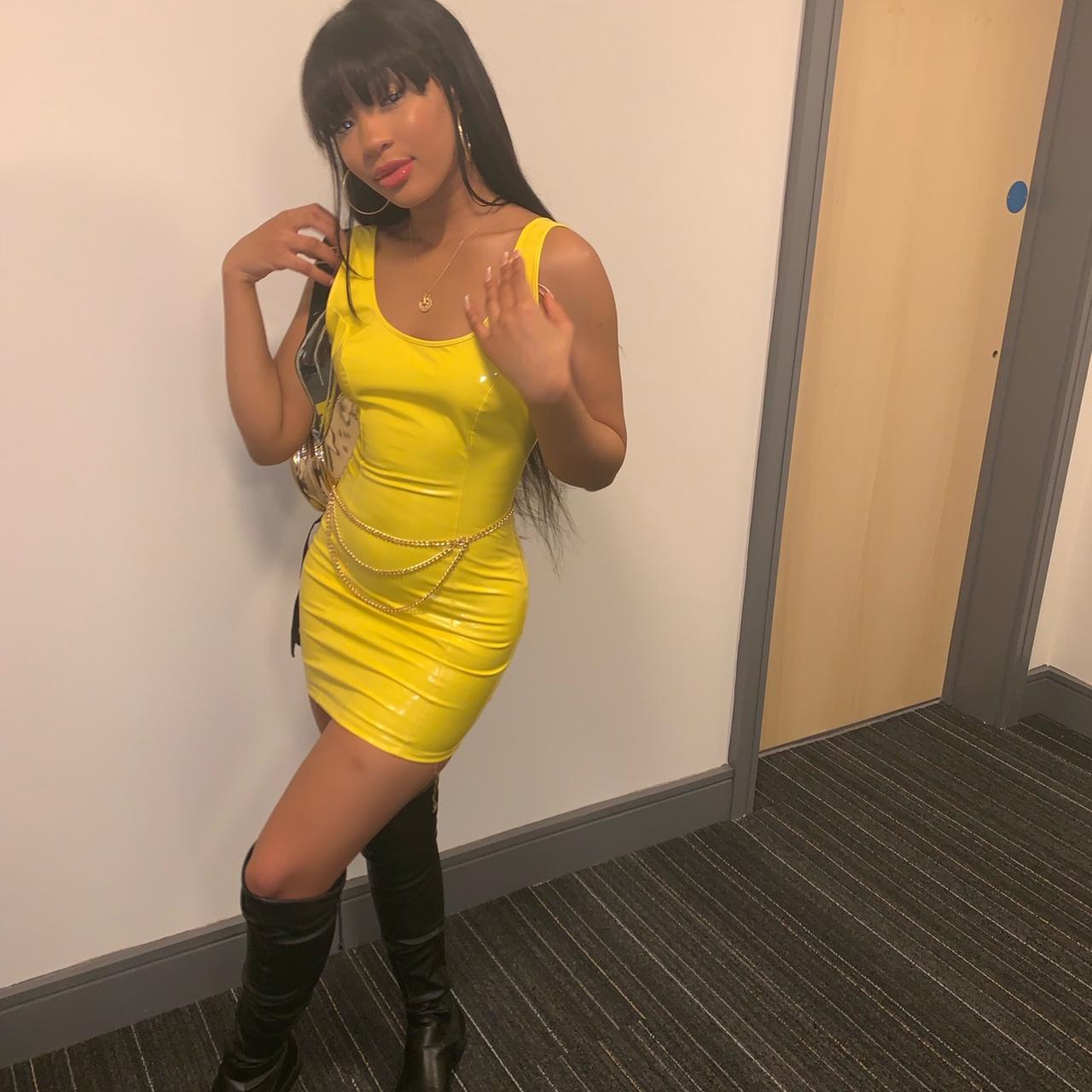 Selling this yellow PU/Latex dress from fashion