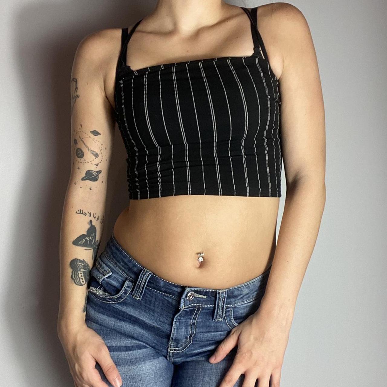 Product Image 4 - bandeau pinstripe crop top, with