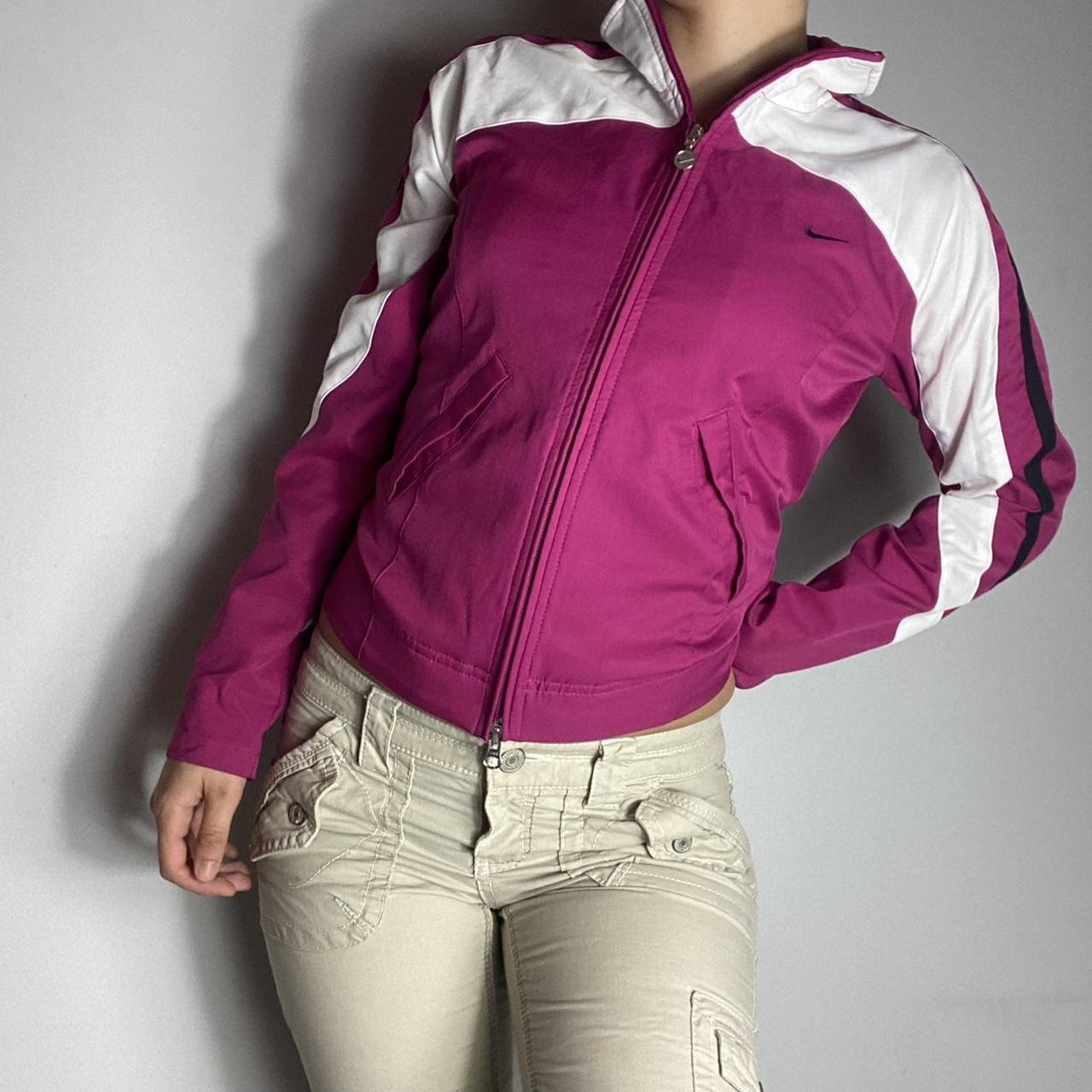 Nike Women's Pink and White Jacket (2)