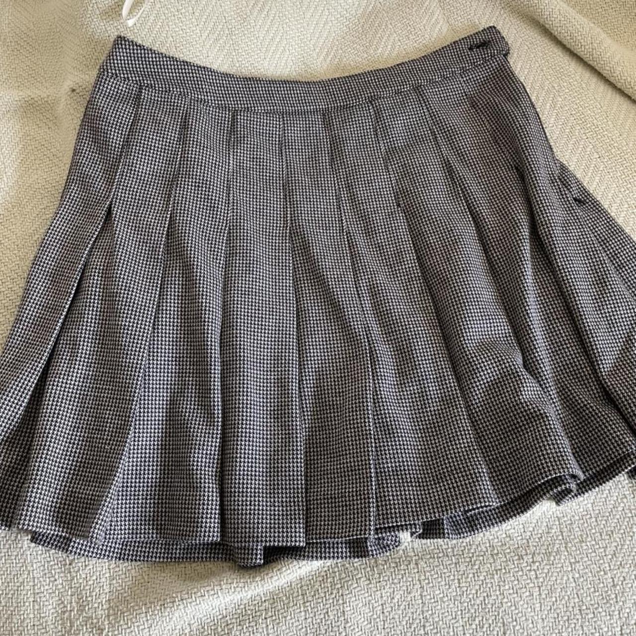 gingham pattern tennis skirt, not high waisted and... - Depop