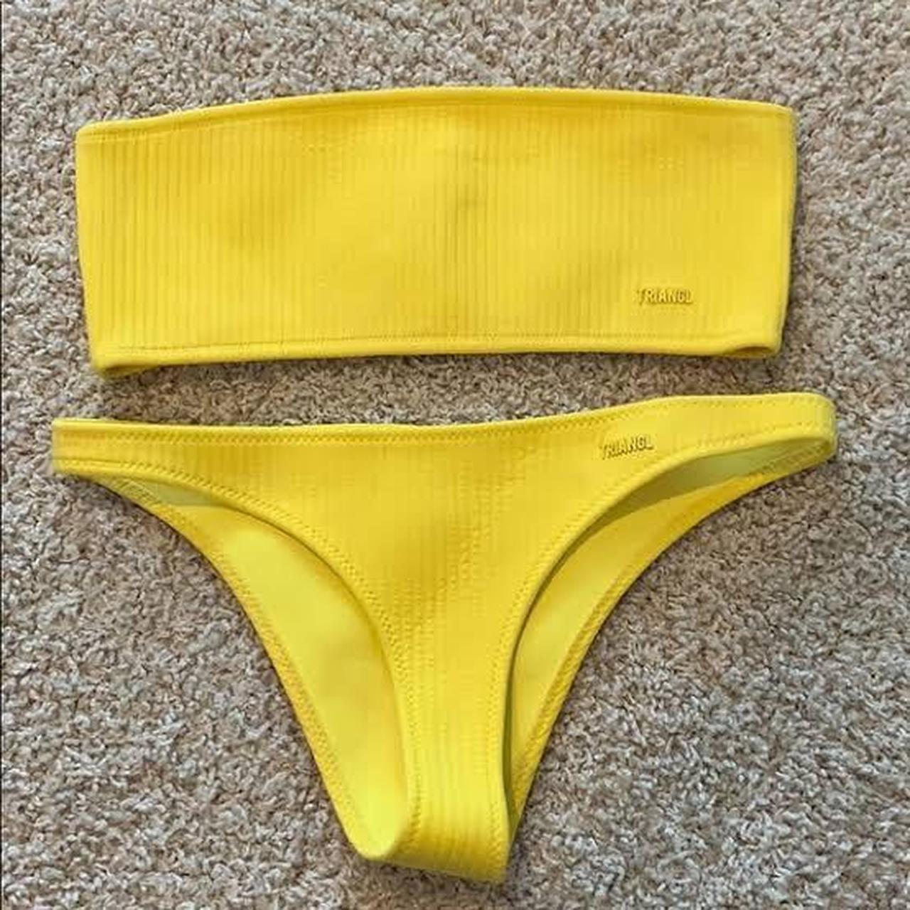 Triangl Womens Yellow Bikinis And Tankini Sets Depop