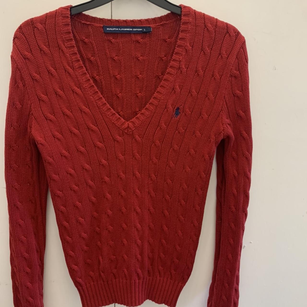 Red Ralph Lauren jumper, #ralphlauren #womens #jumper - Depop