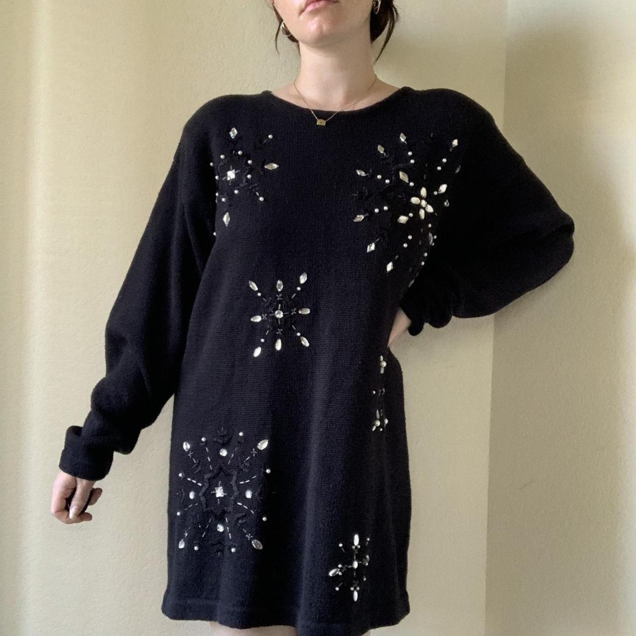 Vintage Trimmings Snowflake Beaded Sweater Lovely... Depop
