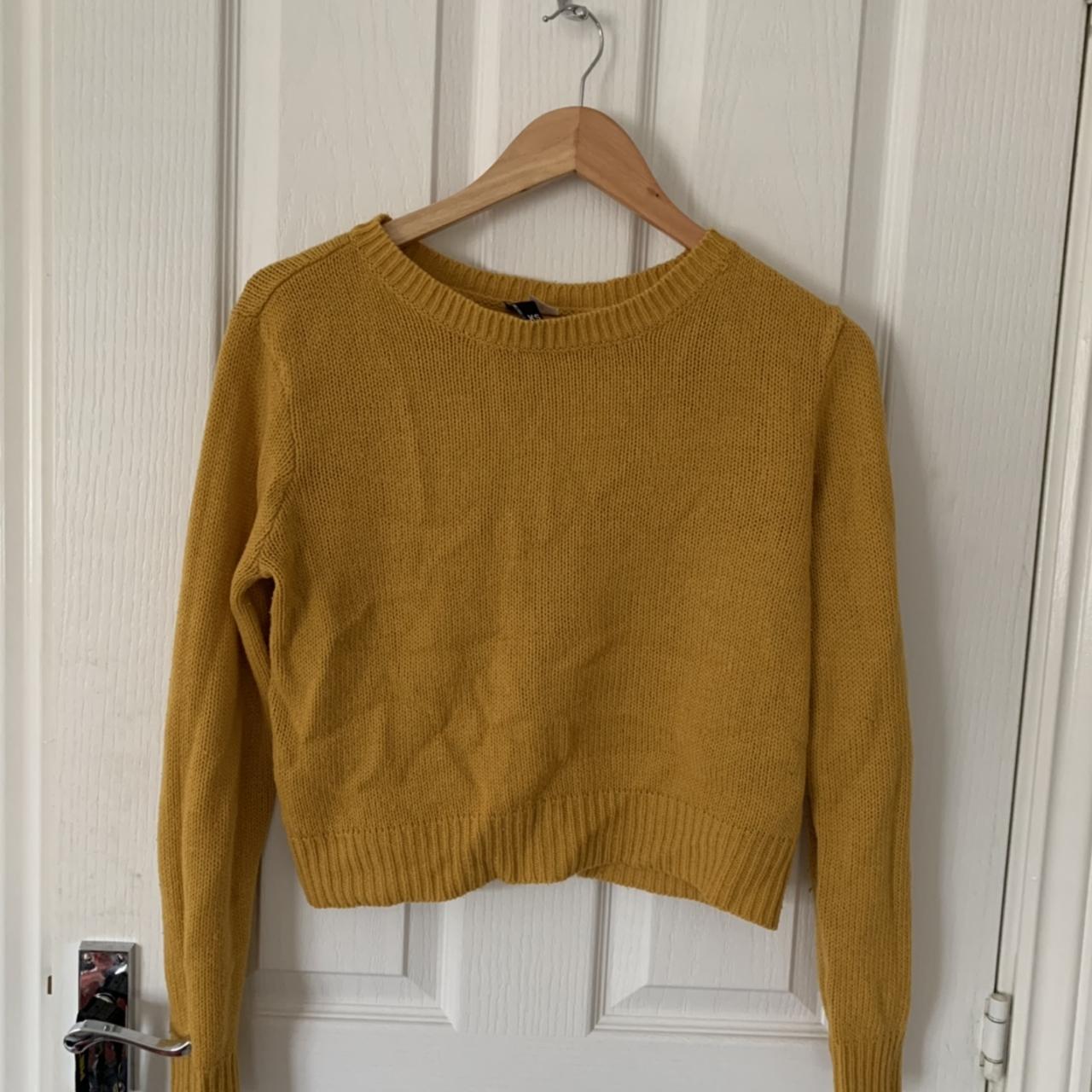 H&M MUSTARD CROPPED JUMPER. love this but had it for... Depop