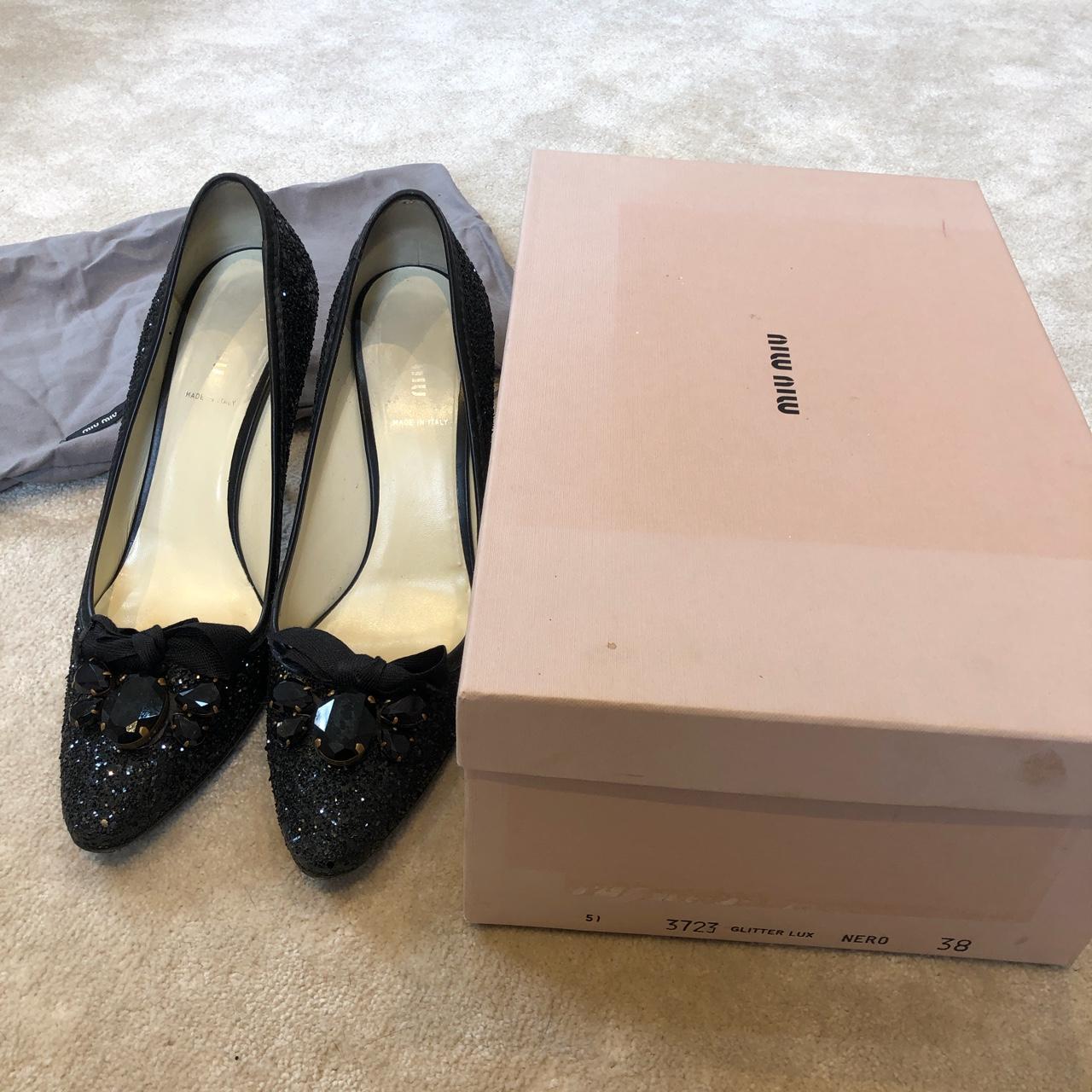 miu miu glitter heels