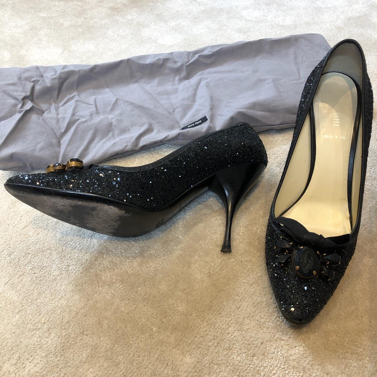 miu miu glitter heels