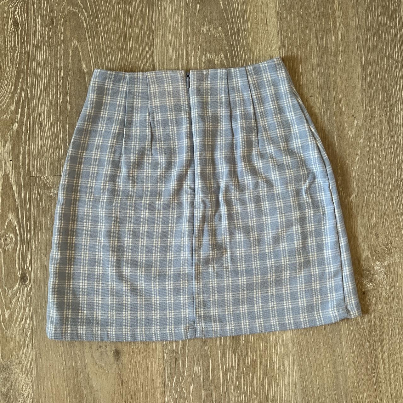 Brandy Melville Blue Plaid Cara Skirt 💙 Super Cute Depop